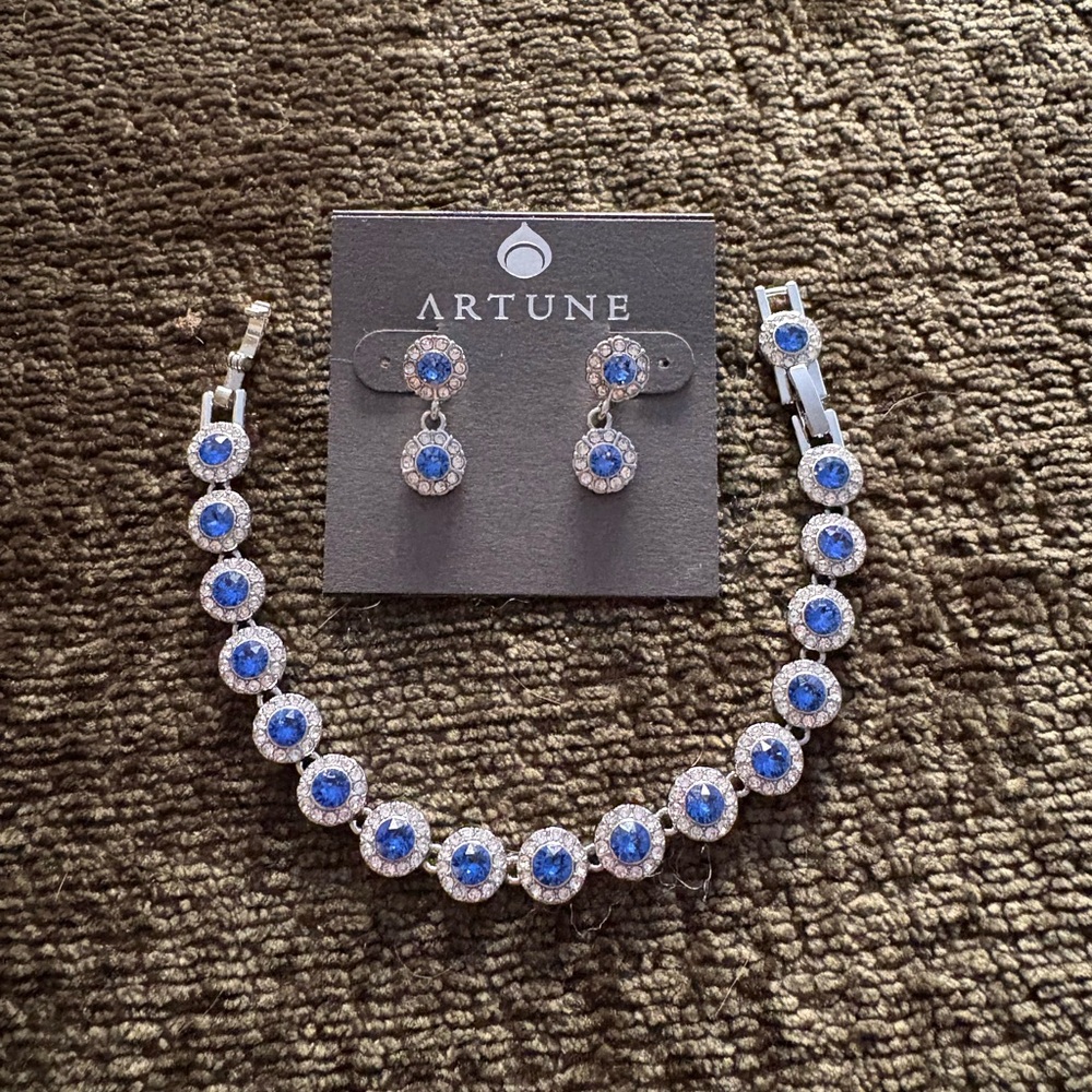 Blue and Silver Jewelry Set
